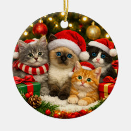 Adorável Enfeite de Natal de Gatinho