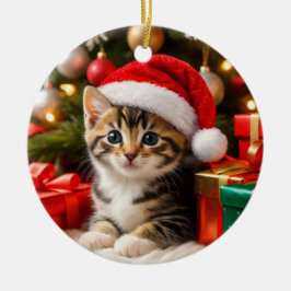 Adorável Enfeite de Natal de Gatinho