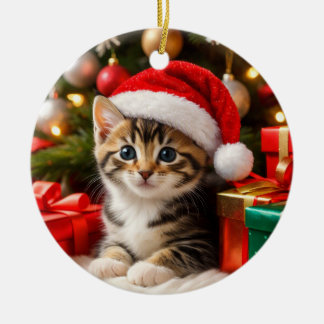 Adorável Enfeite de Natal de Gatinho