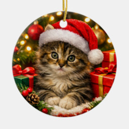 Adorável Enfeite de Natal de Gatinho Fofinho
