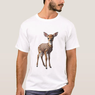 Adorável Fawn Vestindo uma Suéter Marrom Tecido