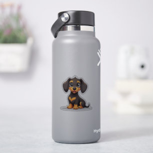 Adorável Filhote de Dachshund – Adesivo Pastel