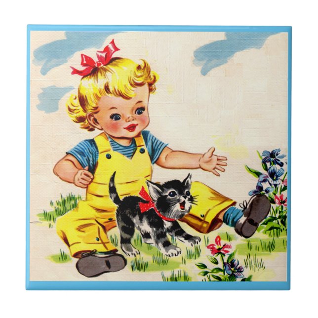 adorável garotinha com adorável gatinha (Frente)