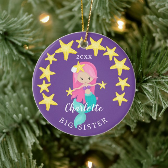 Adorável Irmã Mais Velha Sereia Enfeite de Natal (Árvore)