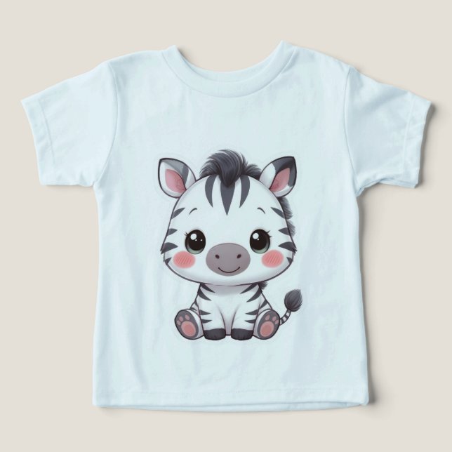 Adorável Kawaii Chibi Zebra (Design frontal)