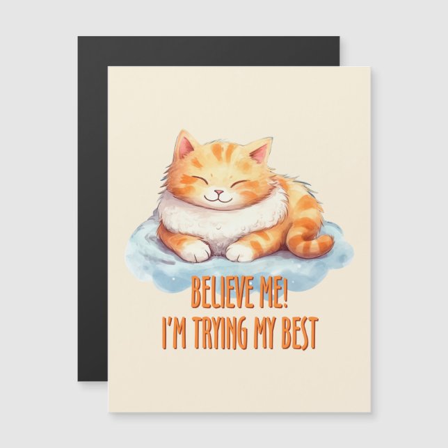 Adorável Laranja Tabby Cat. Estou tentando o meu m (Frente/Verso)