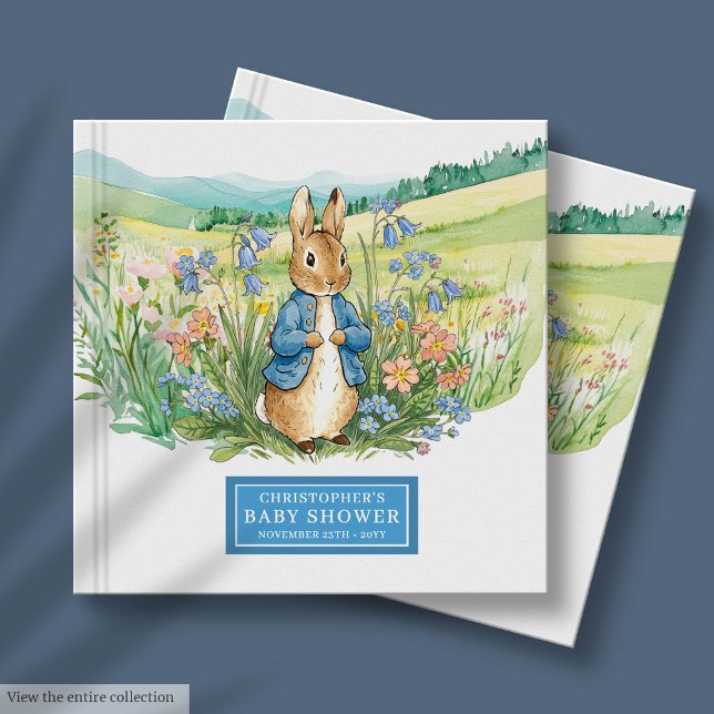 Adorável livro de convidados do Chá Peter Rabbit B (Lovely Peter Rabbit Baby Boy Shower Guest Book)