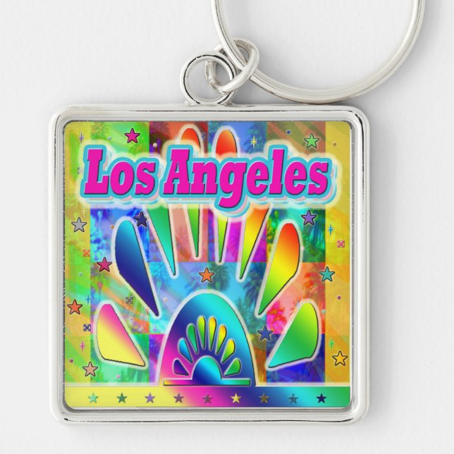 Adorável Los Angeles Sun & Palms Chaveiro (Frente)