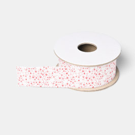 Adorável Mini Coração Padrão Pastel Rosa/Branco