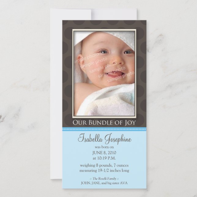 Adorável Pacote de Joy Birth Anúncio : (Frente)