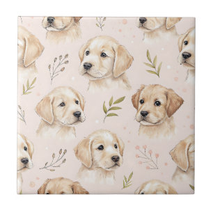 Adorável padrão de aquarela de cachorrinho (2)