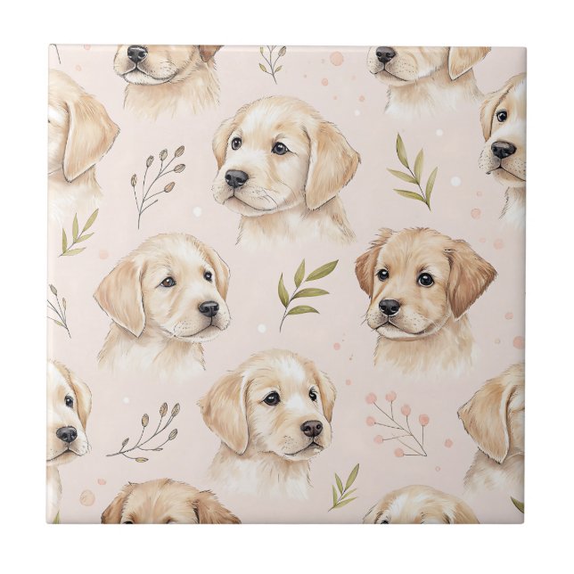 Adorável padrão de aquarela de cachorrinho (2) (Frente)