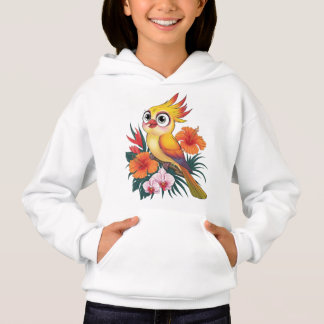 Adorável Pássaros Amarelos com flores