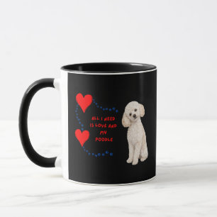Adorável Poodle Branco Caneca de Poodle Fotoreal