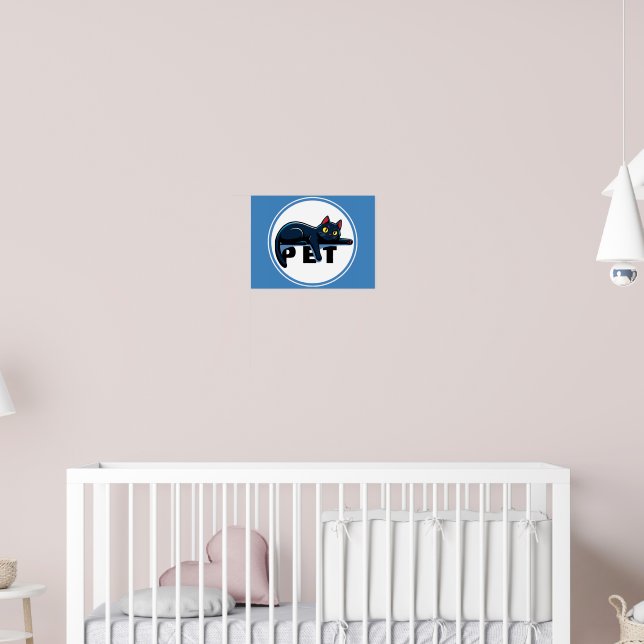 Adorável Poster de Parede de Gato Preto com Salpic (Berçário 2)