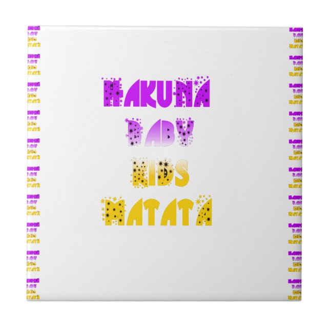 Adorável Roxo e Amarelo Hakuna Matata Baby Kids G (Frente)