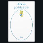 Adorável Sunflower Bride para ser um conselho<br><div class="desc">Apresentando uma bonito ilustração de girassol azul e amarelo,  esta noiva para ser cartão de conselho apresenta um belo texto azul dentro de um quadro circular azul e branco. Use os modelos para facilitar a personalização. Peça o seu hoje! Design do Convite: WeddingsbyRhoadie Floral trabalho de arte: AMBilustrações http://www.etsy.com/shop/AMBillustrations/</div>