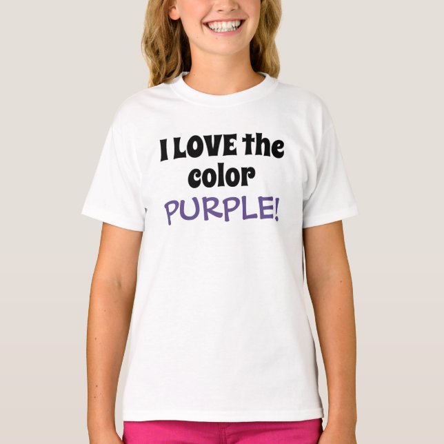 Adorei a cor Purple Divertida Camisa Personalizada (Frente)