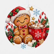 Adorno de Natal de Cacau Quente de Biscoito de Gen