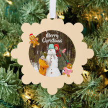 Adorno de Natal em Cartão de Pão de Mel Fofo