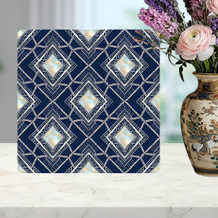 Adorno Geométrico Art Déco em Prata com Revestimen