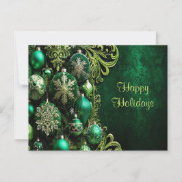 Adornos Decorativos Verdes Cartão de Boas Festas