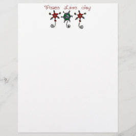 Adornos Paz Amor Alegria Carta de Natal Papel