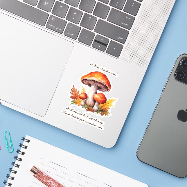 adoro adesivo de cogumelos (Notebook com iPhone)