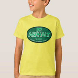 Adoro Camiseta Asfalto Crianças - Amarelo