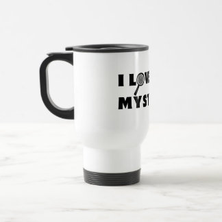 Adoro Caneca de viagem de Mistérios Cozy em Branco