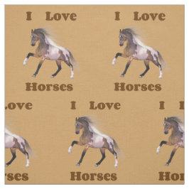 Adoro Cavalos - Tecido de Cavalo de Pintura