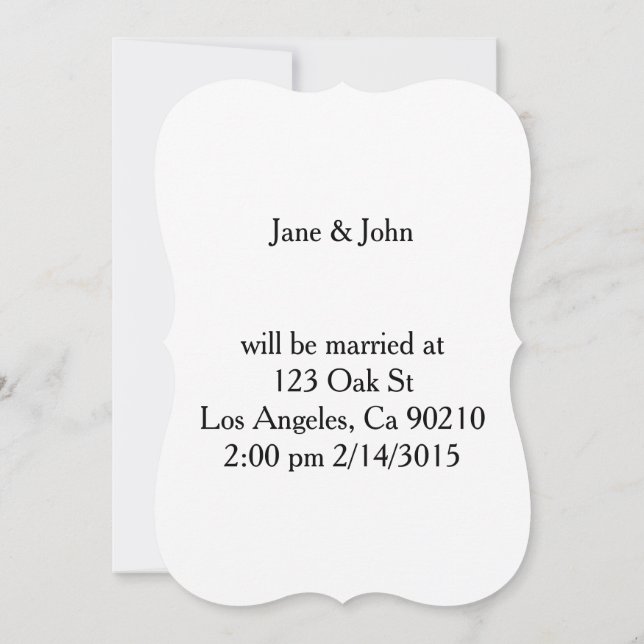 Adoro convites de casamento preto-rosa-quente de n (Verso)