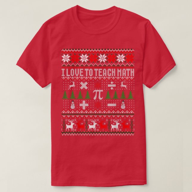 Adoro Ensinar Suéter De Natal Feio (Frente do Design)