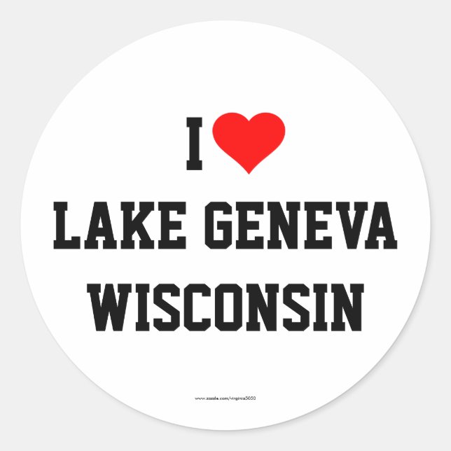 Adoro Lago Genebra, adesivos de Wisconsin (Frente)