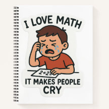 Adoro Matemática - Cartoon Sticker Engraçado