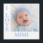 Adoro Mimi Typografia Fotografia Magnética Card<br><div class="desc">Doce cartão com fotos com a tipografia Mimi L-O-V-E.  Adicione sua própria foto para personalizar. Que fofo!</div>