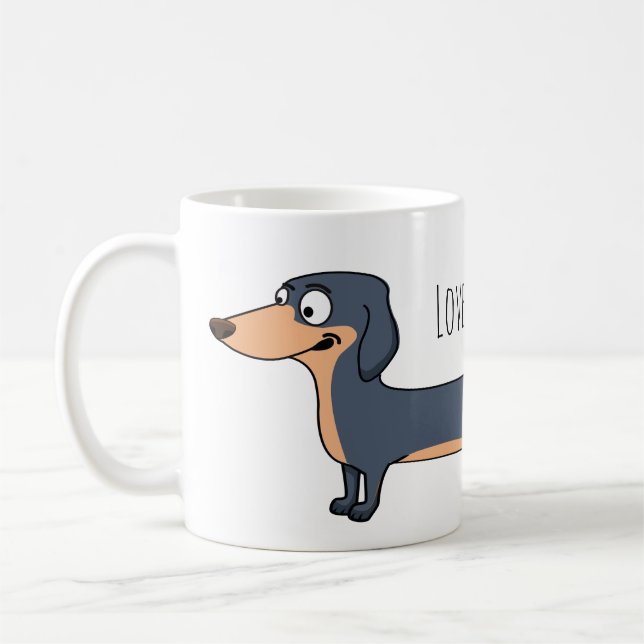 Adoro o Cachorro Longo - Caneca Dachshund (Esquerda)