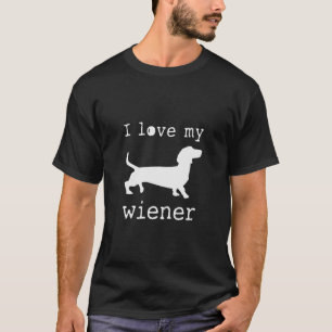 Adoro o meu cão-salsicha, camiseta doce e engraç