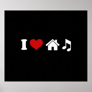 Adoro Poster de Música House Dança do Partido
