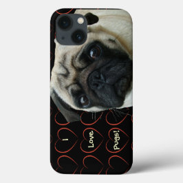 Adoro Pugs com Corações