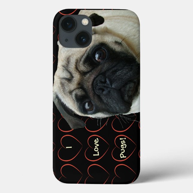 Adoro Pugs com Corações (Verso)