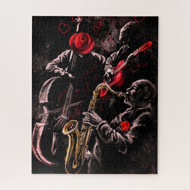 Adoro Quebra-cabeça de Música Jazz (Vertical)