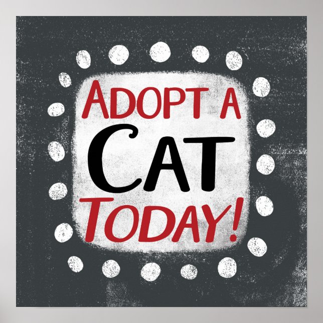 Adotar Um Gato Hoje Poster Wall Art (Frente)