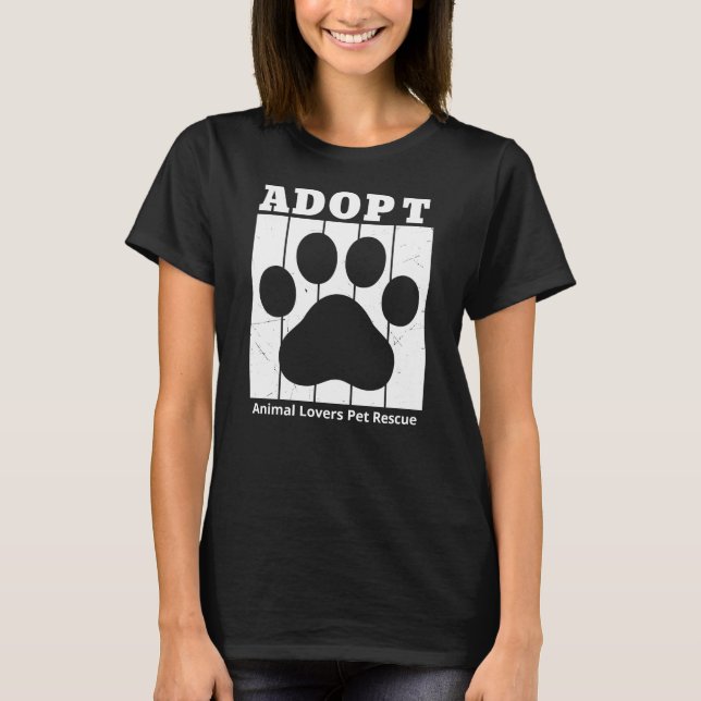 Adote Camiseta Personalizada Preto e Branco (Frente)