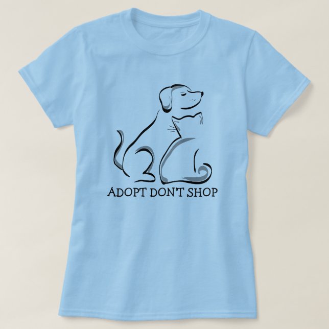 Adote Não Compre Cachorro e Camiseta Gato (Frente do Design)