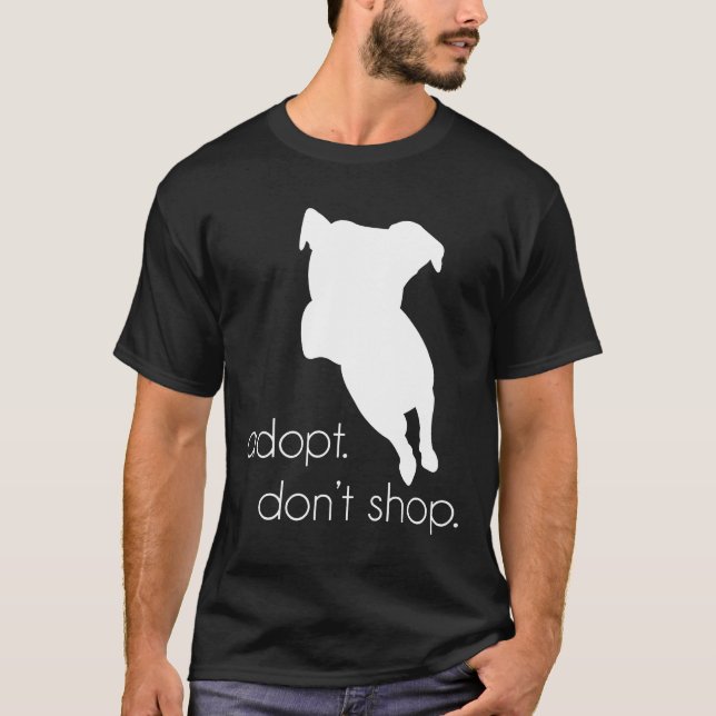 Adote Não Compre Camiseta de Cachorro Pitbull Sem  (Frente)