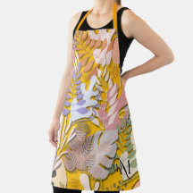 Adulto Apron: Folhas de Abstrato (laranja)