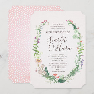 Adulto Convite Floral de Aniversário Qualquer Etap