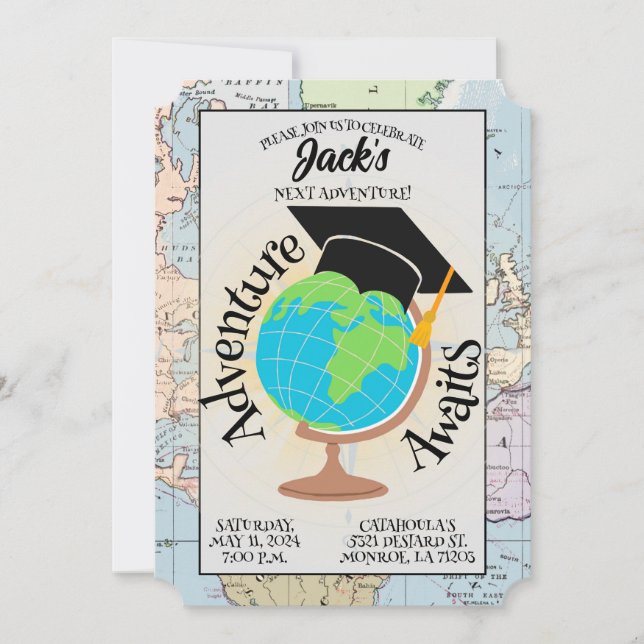 Adventure Aguarda Convite à Festa de formatura (Frente)