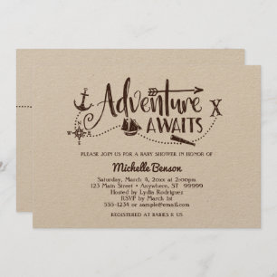 "Adventure Aguarda" Convite para Chás de fraldas N